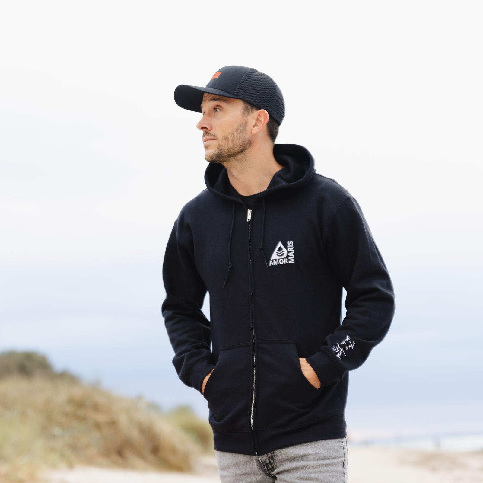 Liebe zum Meer -  Weicher Fleece Zip Hoodie